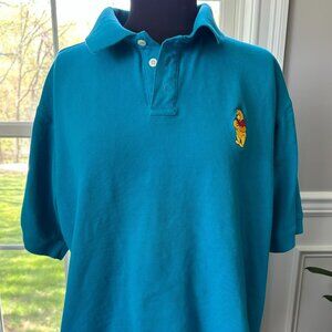 Vintage Disney "Pooh" Turquoise Polo Shirt ~ Women's Size Large